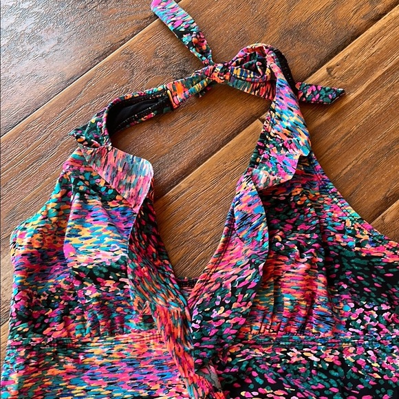 NWOT Assets Colorful Halter Swim Top - Size Large - Picture 2 of 6